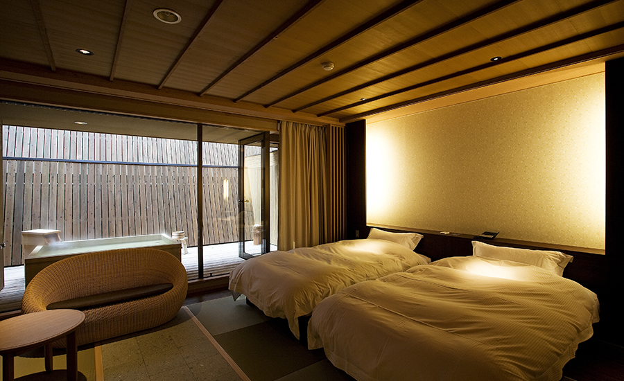 Twin Room with open-air bath